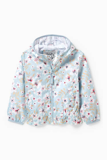 Children - Jacket with hood - floral - light blue