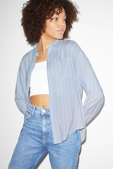 Damen - CLOCKHOUSE - Bluse - gestreift - hellblau