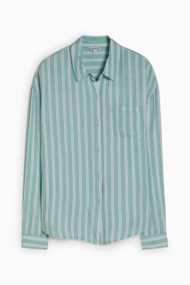 Dames - CLOCKHOUSE - blouse - gestreept - lichtgroen