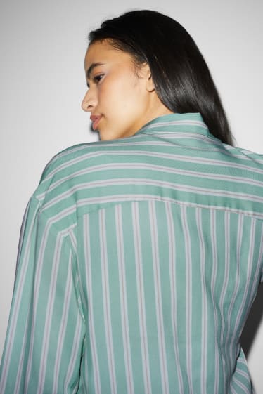Dames - CLOCKHOUSE - blouse - gestreept - lichtgroen