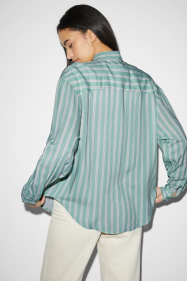 Dames - CLOCKHOUSE - blouse - gestreept - lichtgroen