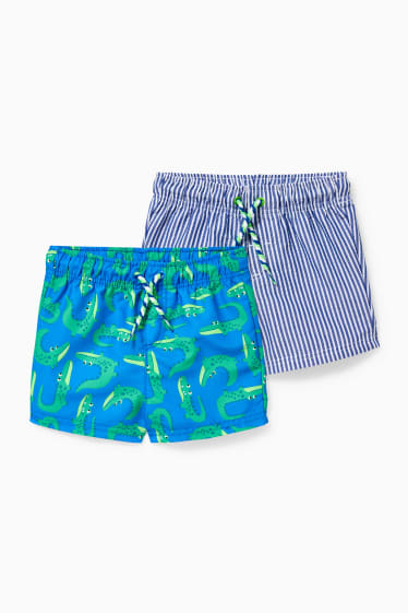 Babys - Set van 2 - babyzwemshort - blauw