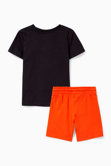 Kinder - Set - Kurzarmshirt und Shorts - 2 teilig - dunkelgrau