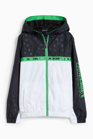Kinder Buben - Minecraft - Jacke mit Kapuze - schwarz