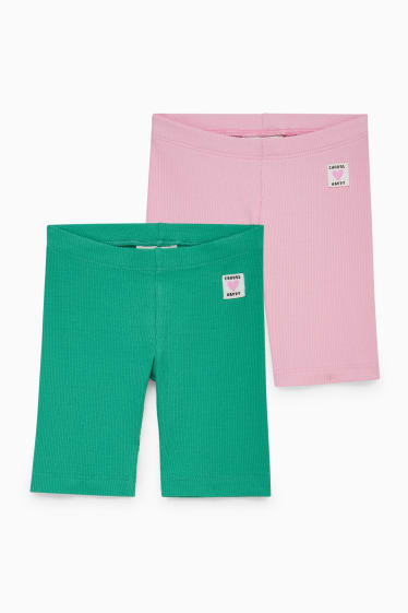 Kinder Mädchen - Multipack 2er - Radlerhose - grün