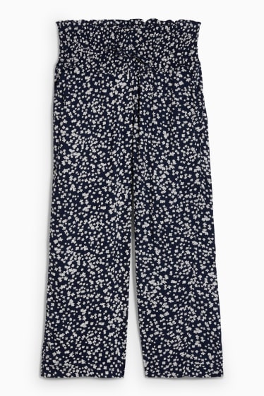 Femmes - Pantalon de grossesse - palazzo - à fleurs - bleu foncé