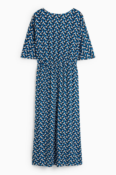 Mujer - Vestido cruzado - estampado - azul