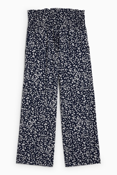 Femmes - Pantalon de grossesse - palazzo - à fleurs - bleu foncé