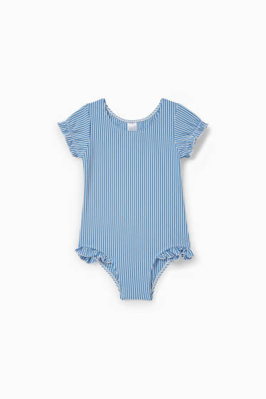 Babys - Baby-Badeanzug - gestreift - blau / weiss