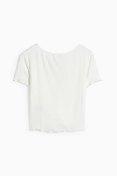 Teens & Twens - CLOCKHOUSE - Crop T-Shirt - cremeweiss