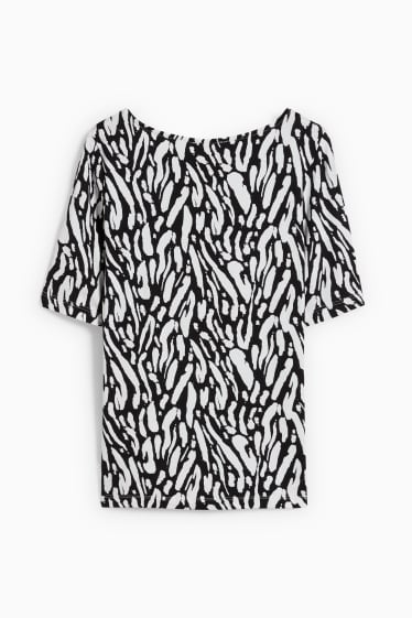 Damen - T-Shirt - gemustert - schwarz / weiss