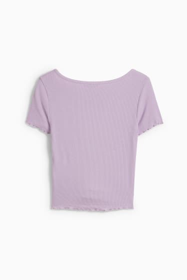 Dona - CLOCKHOUSE - samarreta crop - violeta clar
