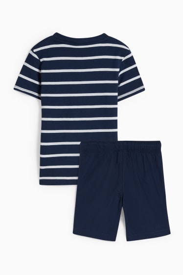 Kinder Jungen - Set - Kurzarmshirt und Shorts - 2 teilig - dunkelblau