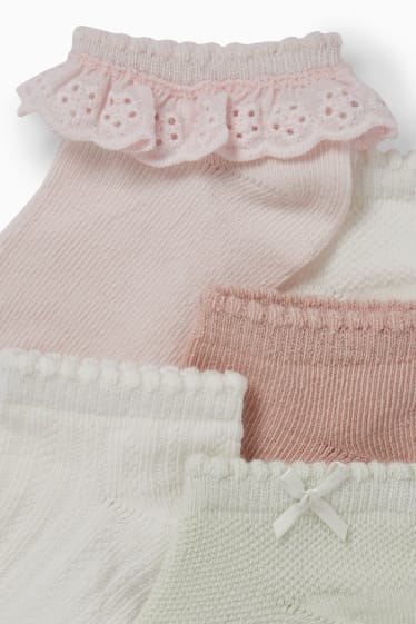 Bébés - Lot de 5 paires - socquettes de sport bébé - rose