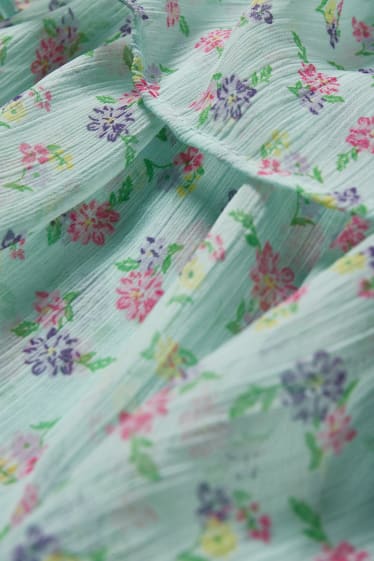 Donna - CLOCKHOUSE - vestito di chiffon - a fiori - verde chiaro