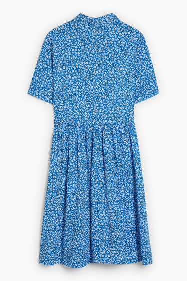 Femmes - Robe-chemisier - à fleurs - bleu / blanc