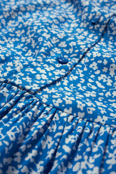 Donna - Vestito a blusa - a fiori - blu / bianco