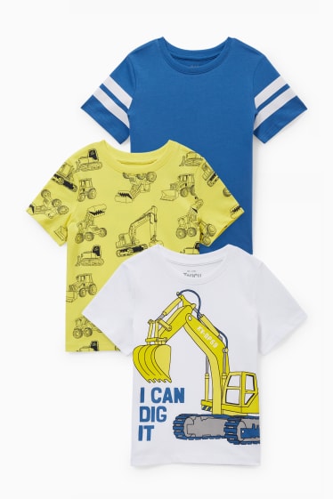 Dzieci - Wielopak, 3 szt. - koszulka z krótkim rękawem - żółty