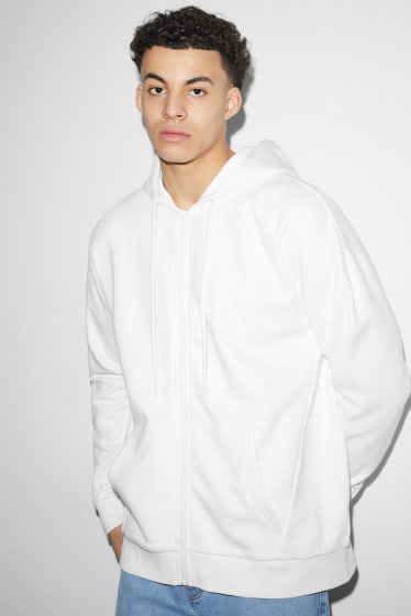 Men - Zip-through sweatshirt with hood - white