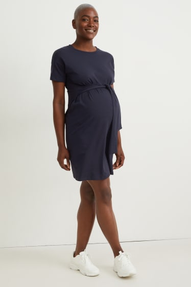 Dámské - Těhotenské šaty - tmavomodrá