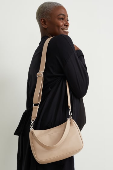 Femmes - Sac à bandoulière avec ceinture amovible - synthétique - beige