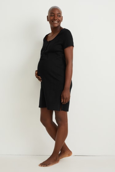 Donna - Camicia da notte per allattamento - nero