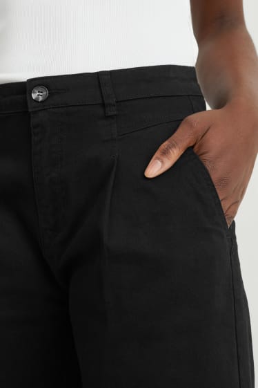 Dames - Pantalon - high waist - wide leg - zwart