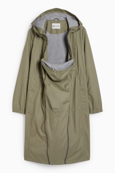 Mujer - Parka premamá con capucha y cubierta para el bebé - caqui