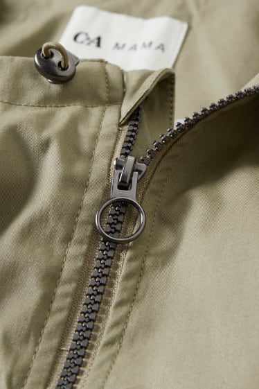 Damen - Umstands-Parka mit Kapuze und Babyeinsatz - khaki