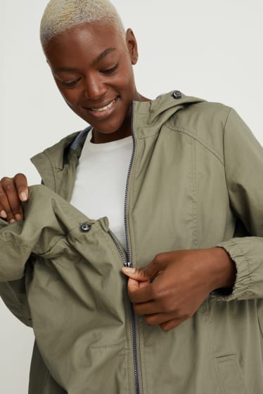 Donna - Parka premaman con cappuccio e porta-bebè - kaki
