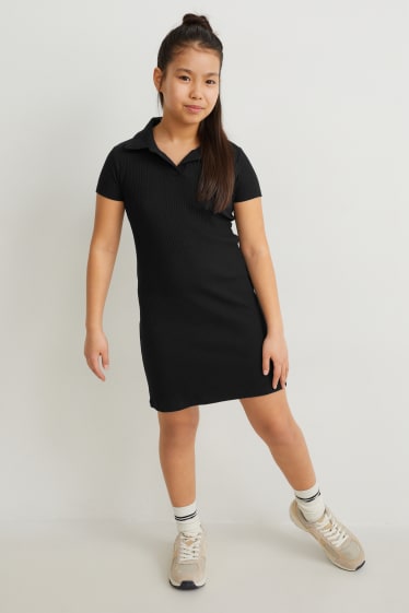 Kinder Mädchen - Kleid - schwarz