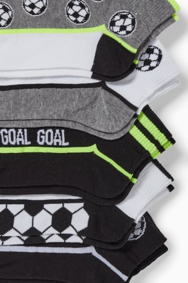 Bambini - Confezione da 5 - calcio - calze con motivo - nero