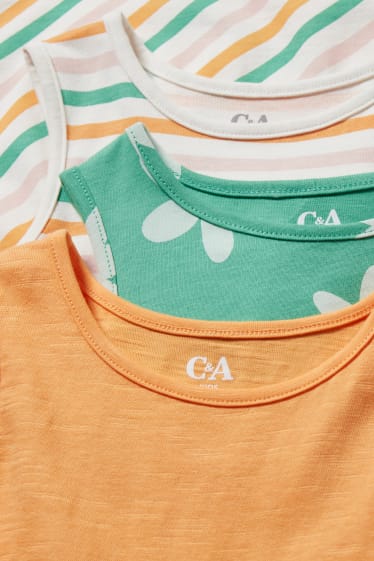 Kinderen: meisjes - Set van 3 - jurk - oranje