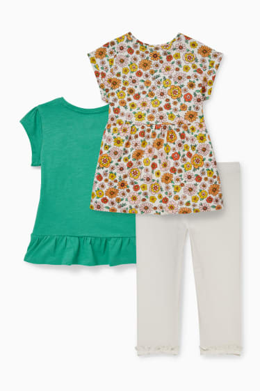 Kinderen - Set - 2 T-shirts en legging - 3-delig - groen