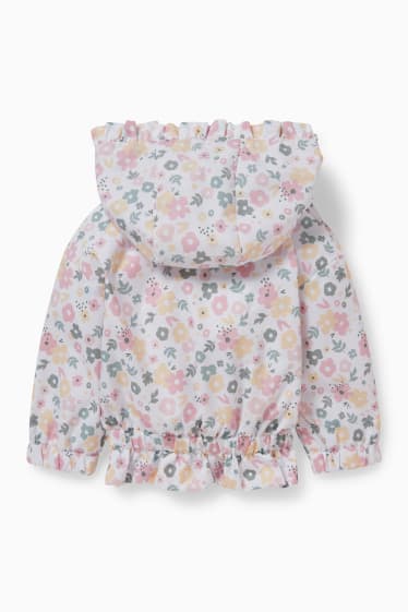 Babys - Baby-Jacke mit Kapuze - geblümt - cremeweiß