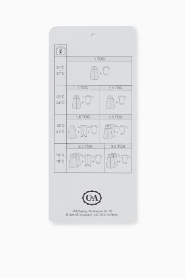 Babys - Baby-Schlafsack - 6-18 Monate - gemustert - grau