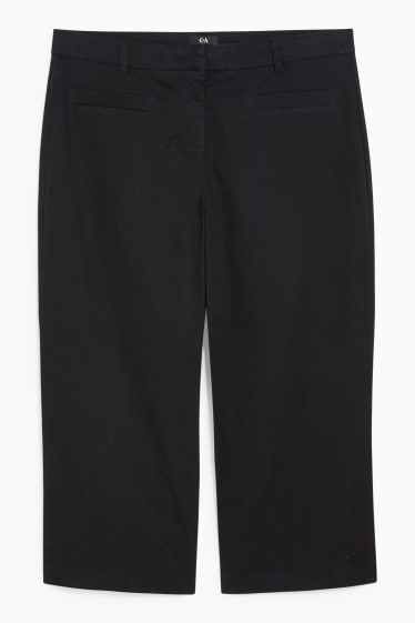 Dámské - Kalhoty culotte - mid waist - LYCRA® - černá