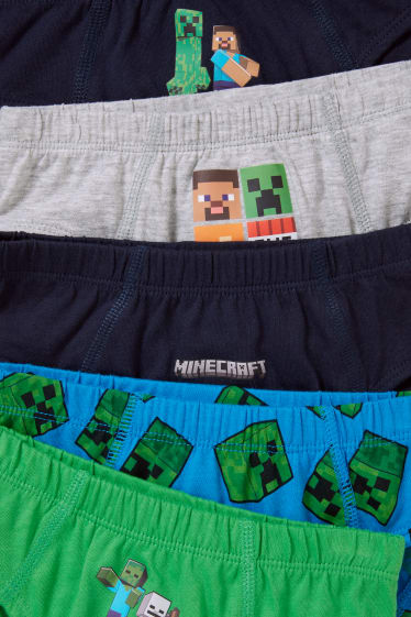 Enfants garçons - Lot de 6 - Minecraft - slips - bleu