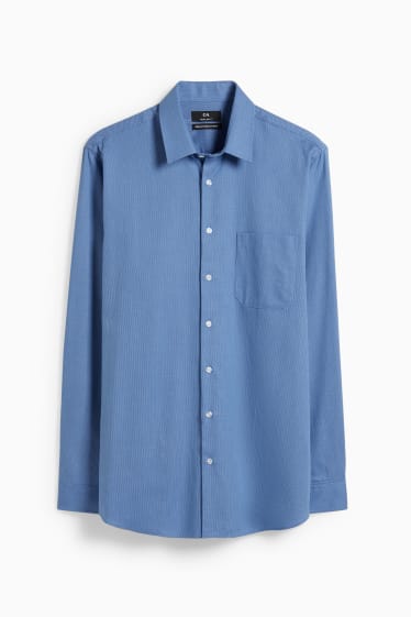 Men - Business košile - regular fit - kent - snadné žehlení - se vzorem - blue