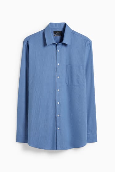 Home - Camisa formal - regular fit - coll kent - planxat fàcil - estampada - blau