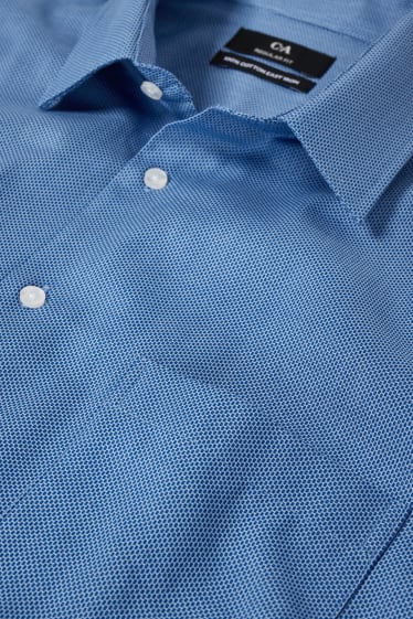 Home - Camisa formal - regular fit - coll kent - planxat fàcil - estampada - blau