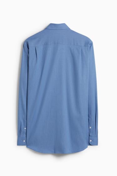 Heren - Business-overhemd - regular fit - kent - gemakkelijk te strijken - met patroon - blauw