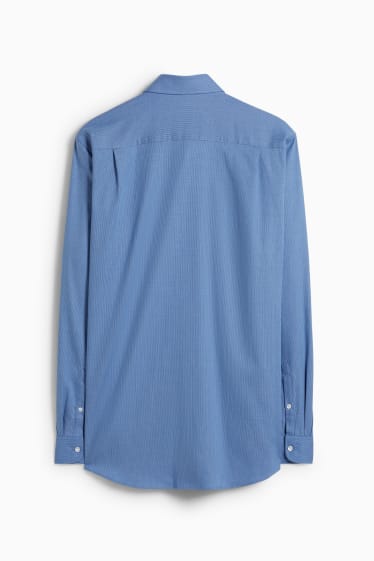 Home - Camisa formal - regular fit - coll kent - planxat fàcil - estampada - blau