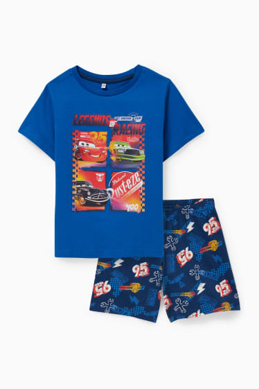Copii - Mașini - pijama scurtă - 2 piese - albastru
