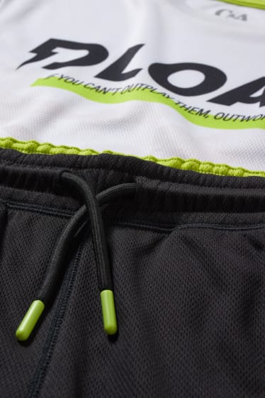 Kinder Jungen - Set - Kurzarmshirt und Shorts - 2 teilig - weiss