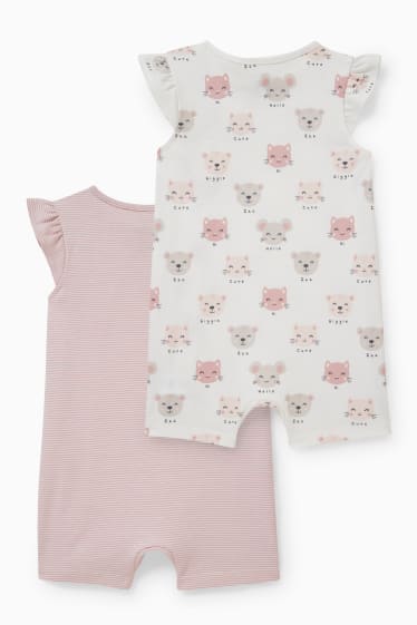 Bebeluși - Multipack 2 buc. - pijama salopetă bebeluși - roz