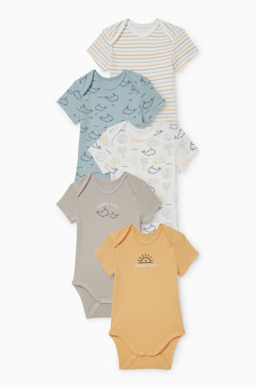 Bébés - Lot de 5 - bodys pour bébé - gris