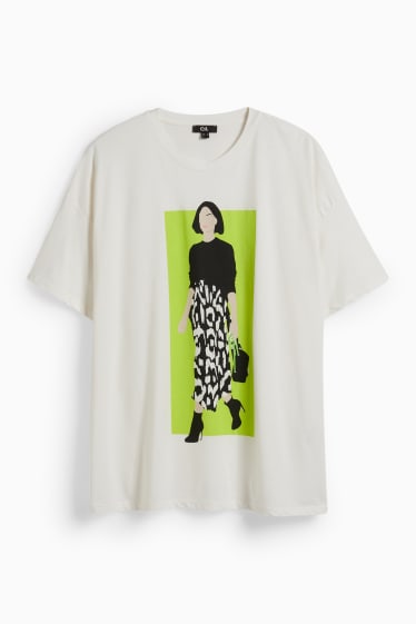 Damen - T-Shirt - cremeweiß