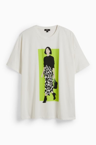 Donna - T-shirt - bianco crema