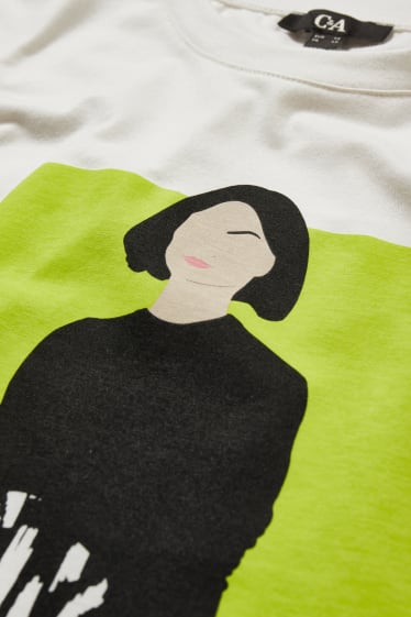 Damen - T-Shirt - cremeweiß